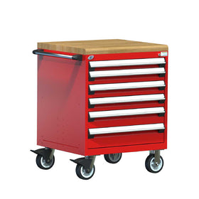 30" Mobile 6-Drawer HDR Steel Cabinet on 6" Casters HDC-R5BDG-3010