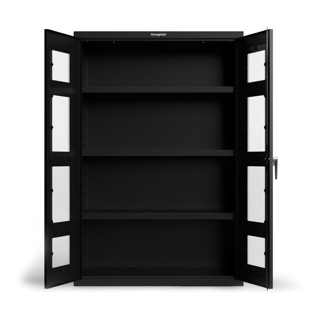 Stronghold Heavy-Duty 18 Ga. Clearview Cabinet, 3 Shelves, 48W x 24D x 72H