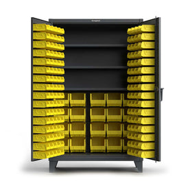 48 inch 164 Bin Industrial Cabinet with 4 Shelves
