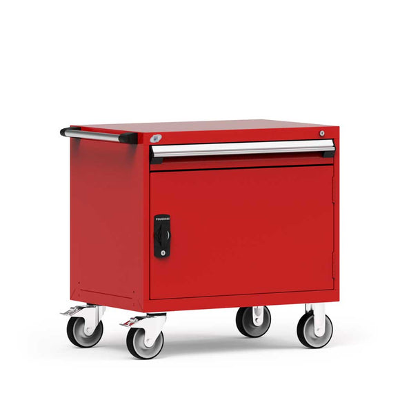 30" Mobile 1-Drawer Door HDR Steel Cabinet on Casters HDC-R5BDD-2802