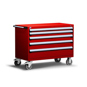 48" Mobile 5-Drawer HDR Steel Cabinet on 6" Casters HDC-R5BHE-3003