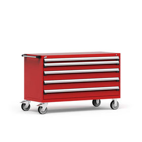 60" Mobile 5-Drawer HDR Steel Cabinet on 6" Casters HDC-R5BKG-3029