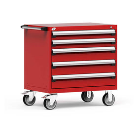 36" Mobile 5-Drawer HDR Steel Cabinet on 6" Casters HDC-R5BEC-3006