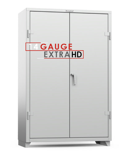 <h1>14 Gauge</h1><h3>- 25 Year warranty -</h3><p>Extra heavy-duty storage with notable savings vs. the 12 gauge storage fortress. Delivers trusted storage for your facility or residence.</p>