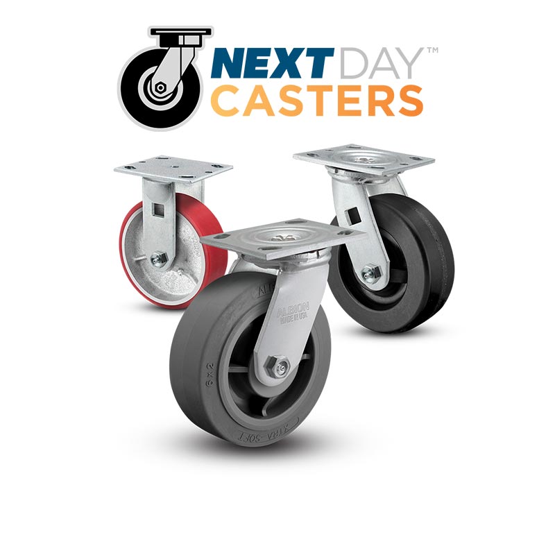 <h3>NextDayCasters.com</h3><p>The most commonly used casters in the industry shipped by next business day.</p>