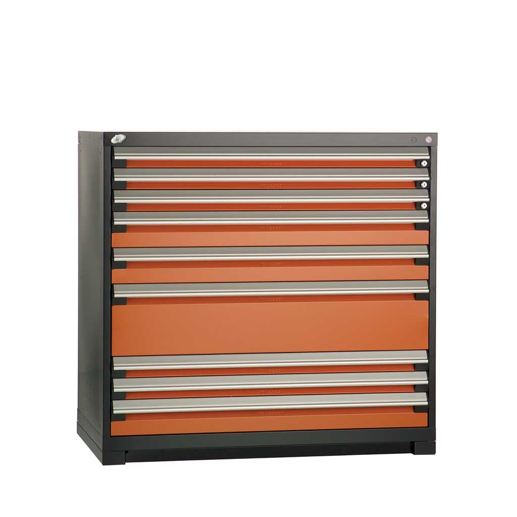 48" 9-Drawer HDR Cabinet with Compartments, Forklift Base HDC-R5AHE-4423