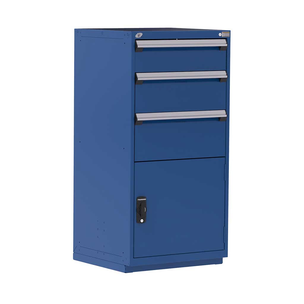 30" HDR Steel 3-Drawer Door Cabinet with Compartments and Recessed Base HDC-R5ADG-5829