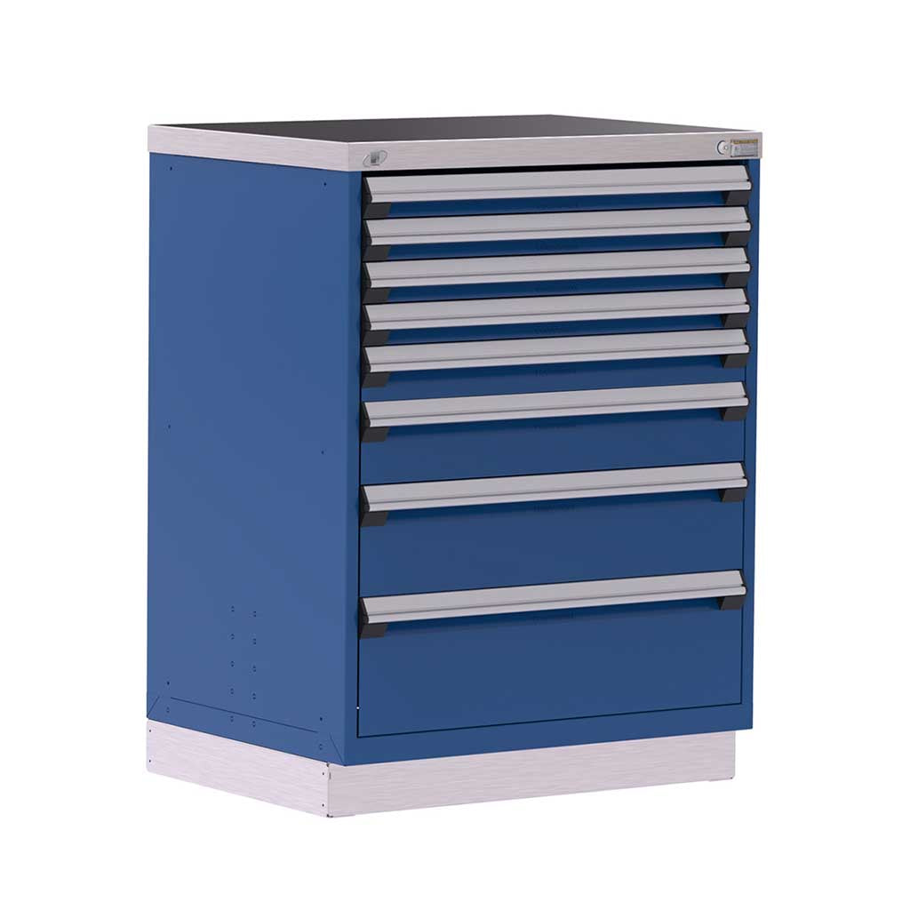 36" 8-Drawer HDR Cabinet with Compartments, Recessed Base HDC-R5AEG-4401