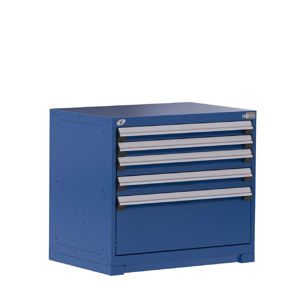 36" 5-Drawer HDR Cabinet with Compartments, Forklift Base HDC-R5AEC-3011