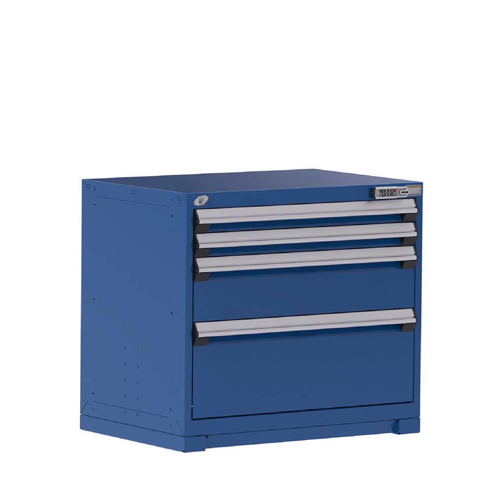 36" 4-Drawer HDR Cabinet with Compartments, Forklift Base HDC-R5AEE-3023