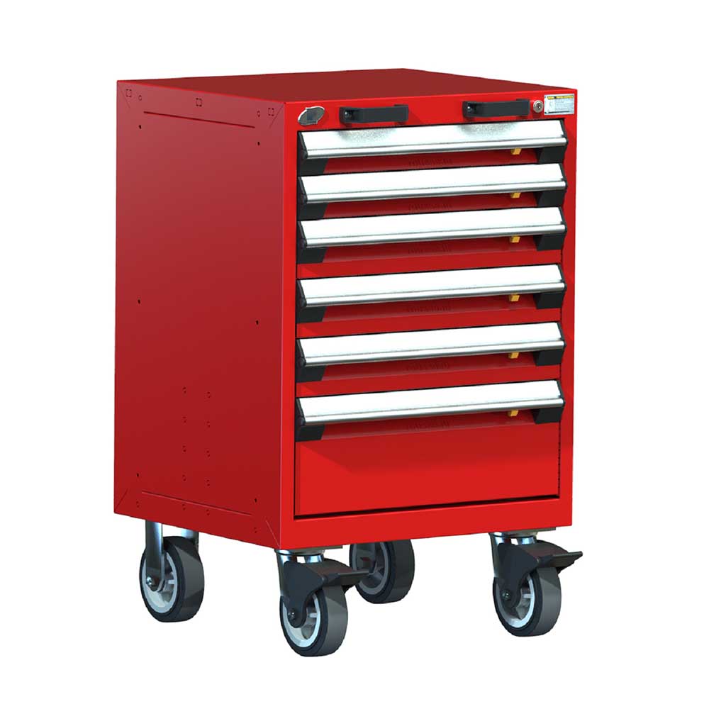 24" Mobile 6-Drawer HDR Steel Cabinet on 6" Casters HDC-R5BCG-3001