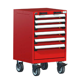 24" Mobile 6-Drawer HDR Steel Cabinet on 6" Casters HDC-R5BCG-3002