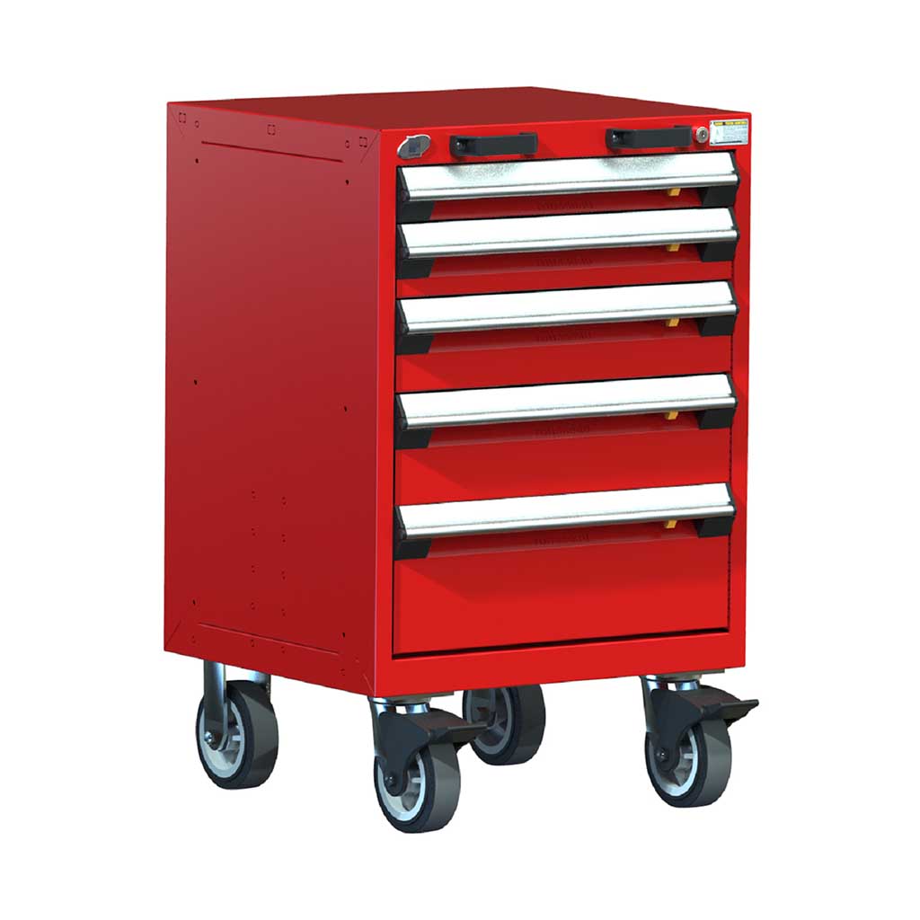24" Mobile 5-Drawer HDR Steel Cabinet on 6" Casters HDC-R5BCD-3003