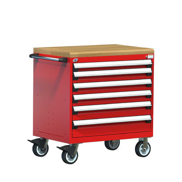36" Mobile 6-Drawer HDR Steel Cabinet on 6" Casters HDC-R5BEE-3009