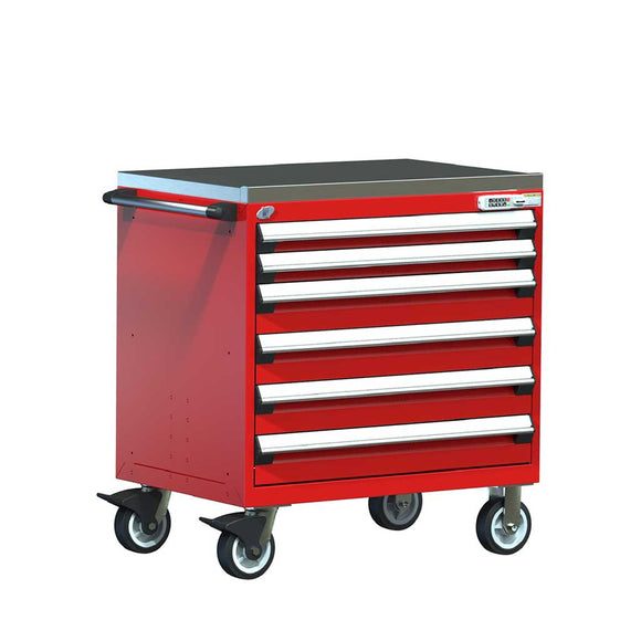 36" Mobile 6-Drawer HDR Steel Cabinet on 6" Casters HDC-R5BEE-3026