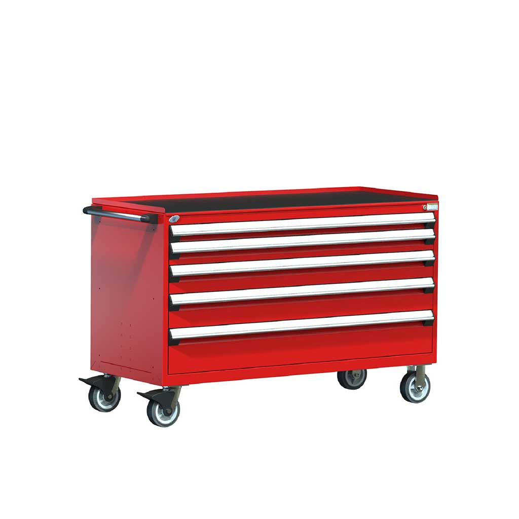 60" Mobile 5-Drawer HDR Steel Cabinet on 6" Casters HDC-R5BKE-3053