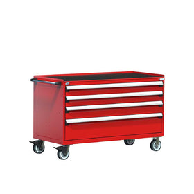 60" Mobile 4-Drawer HDR Steel Cabinet on 6" Casters HDC-R5BKG-3021