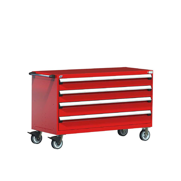 60" Mobile 4-Drawer HDR Steel Cabinet on 6" Casters HDC-R5BKE-3019