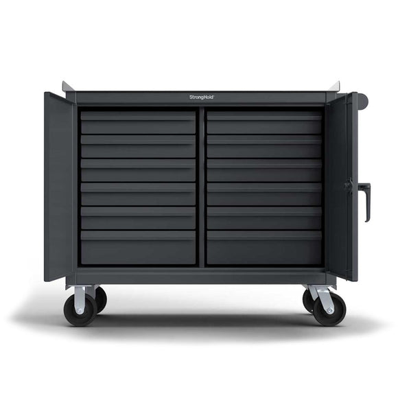 Heavy Duty 48" x 24" Mobile Tool Cart with 12 Drawers