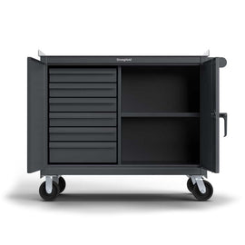 Heavy Duty 48" x 24" Mobile Tool Cart with Drawers and Shelf