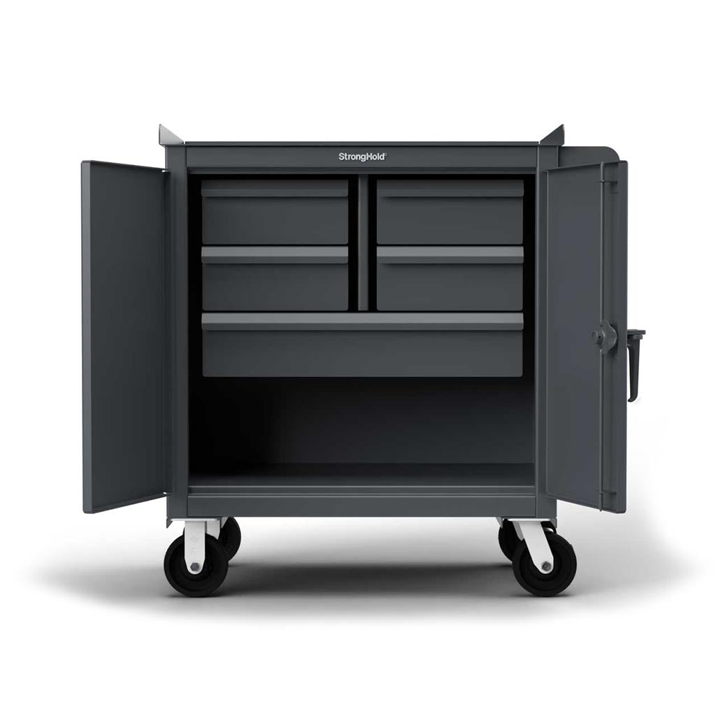36" Mobile Tool Cart with 5 Drawers and Lower Storage Compartment