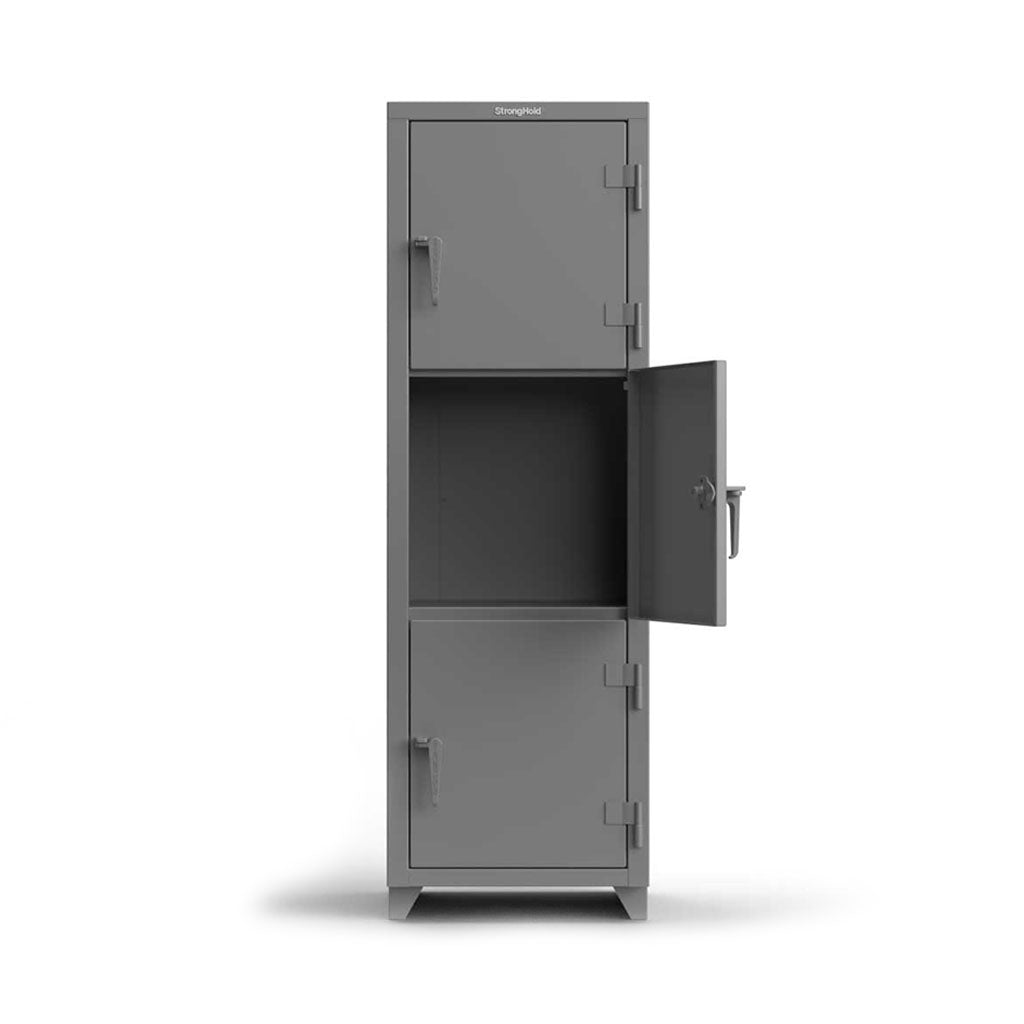 24 inch Triple-Tier 3 Compartment Locker | HeavyDutyCabinets.com