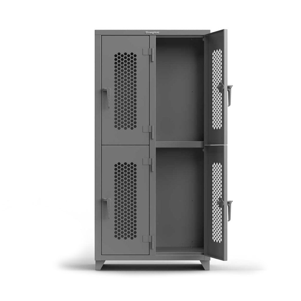 Buy yellow 36 inch Double-Tier Ventilated 4 Compartment Locker