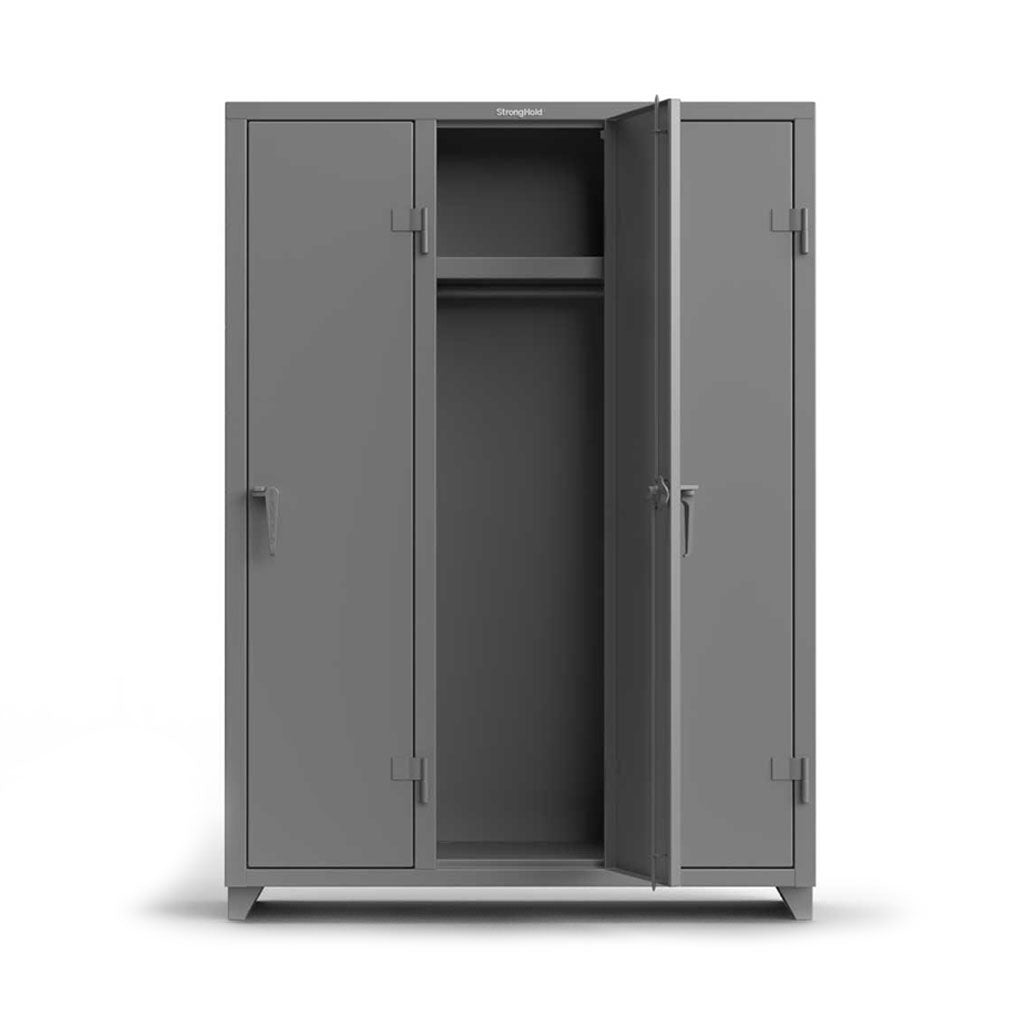 Buy dusty-gray 54 inch Single-Tier 3 Compartment Locker with Shelf