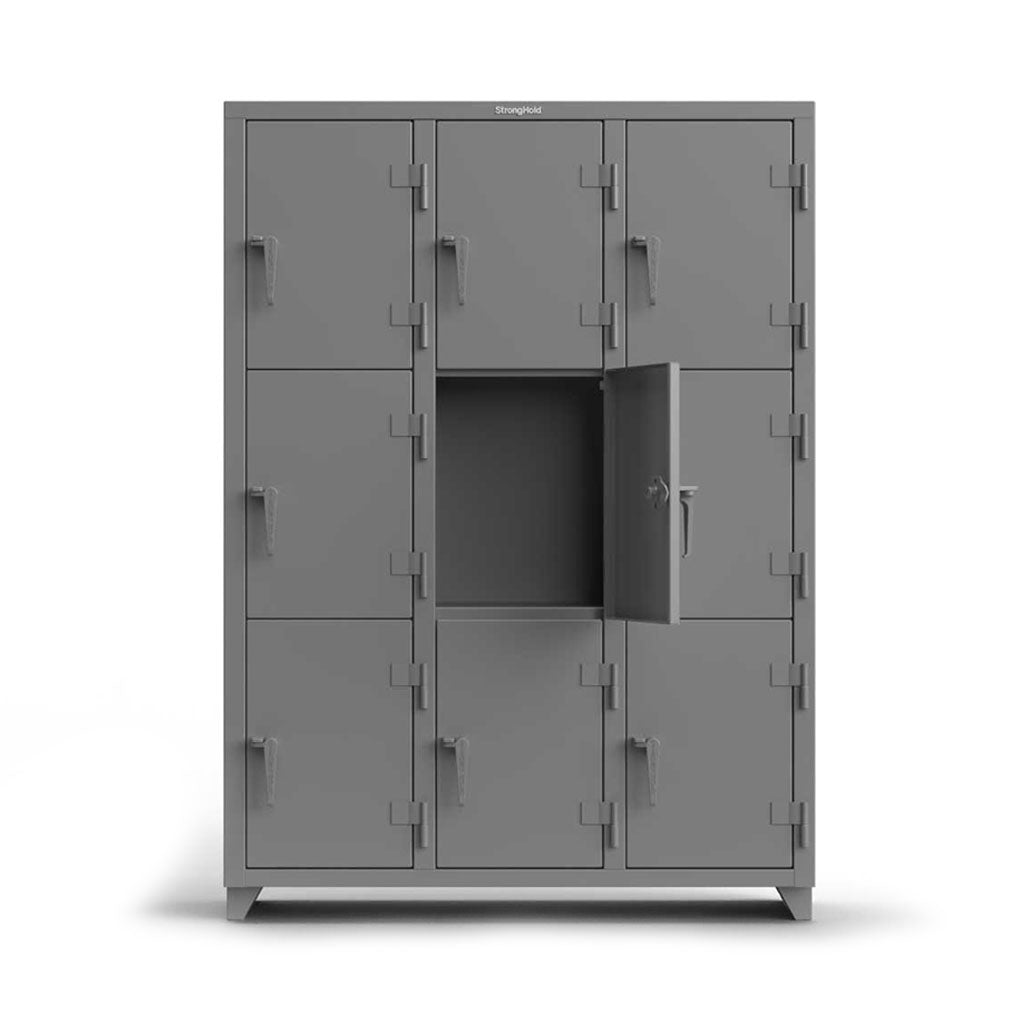 Buy black 54 inch Triple-Tier 9 Compartment Steel Locker