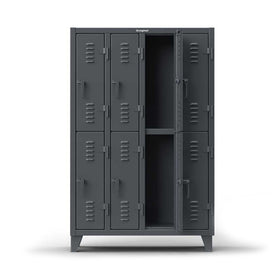 50 inch Double-Tier 8 Compartment Locker with Coat Hooks
