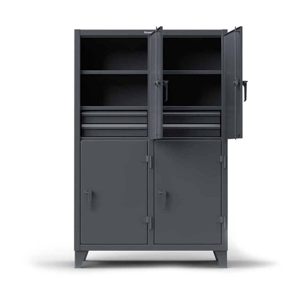 50 inch Double-Tier 4 Compartment Locker with Shelves and Drawers ...