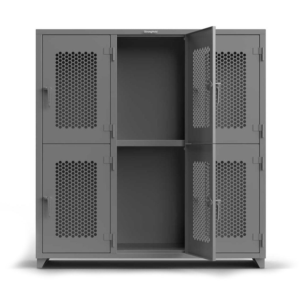 Buy dusty-gray 72 inch Double-Tier Ventilated 6 Compartment Locker