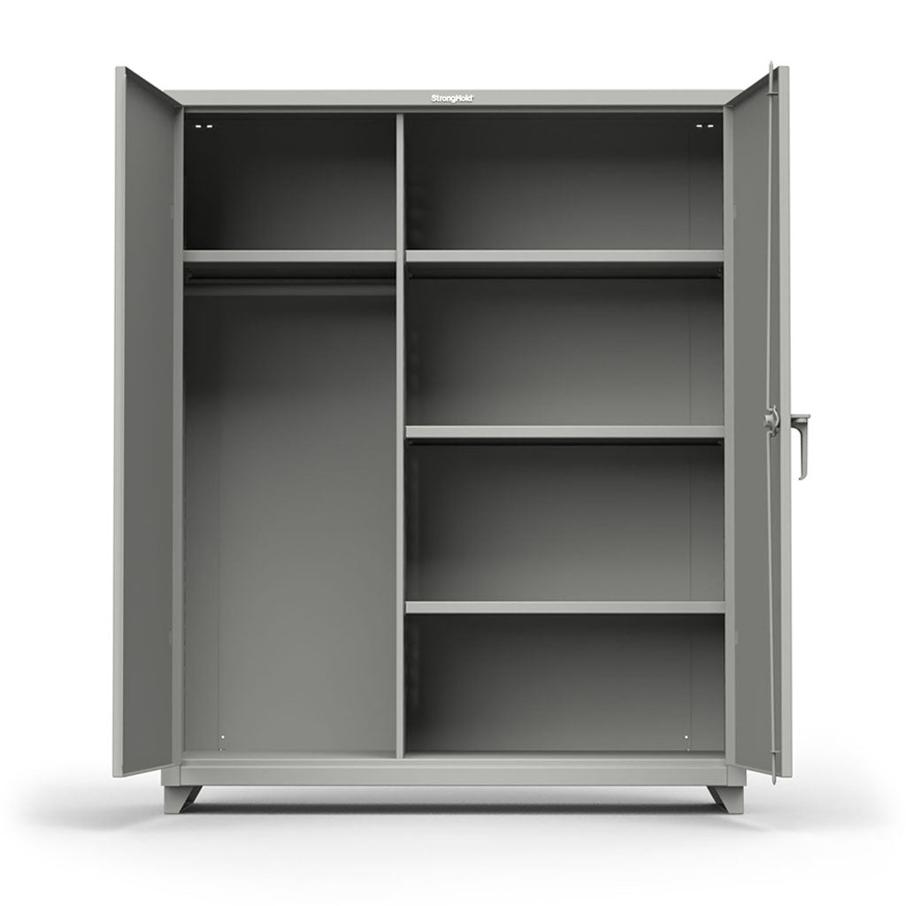 60 inch Extra Heavy Duty Uniform Cabinet with 4 Shelves & Hanger Rod