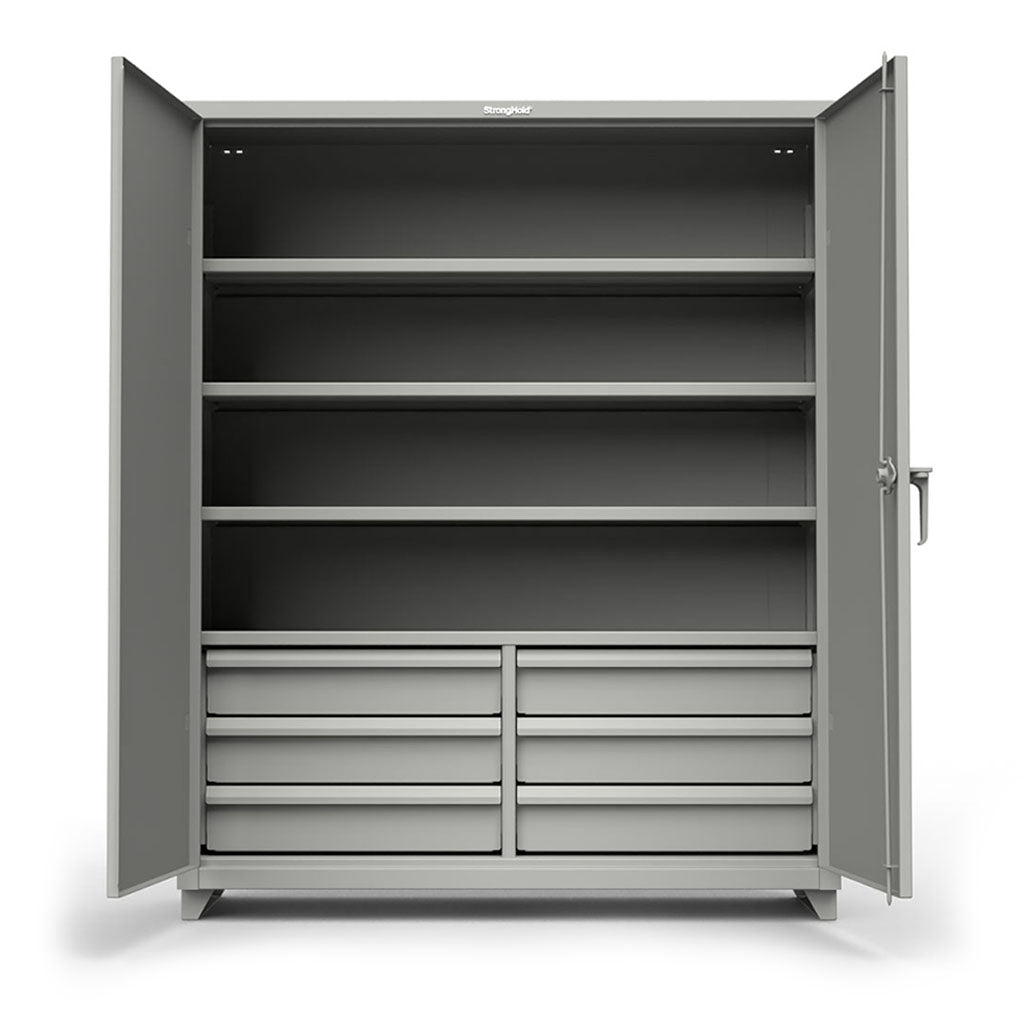 Buy dusty-gray 60 inch Extra Heavy Duty Cabinet with 4 Shelves &amp; 6 Half-Width Drawers