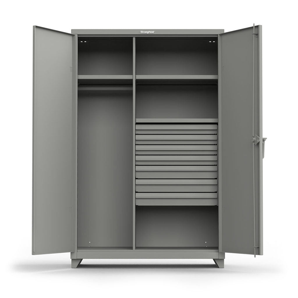 48 inch Industrial Uniform Cabinet with 3 Shelves & 7 Drawers