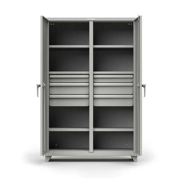 48 inch Industrial Double Shift Cabinet with 6 Shelves & Drawers