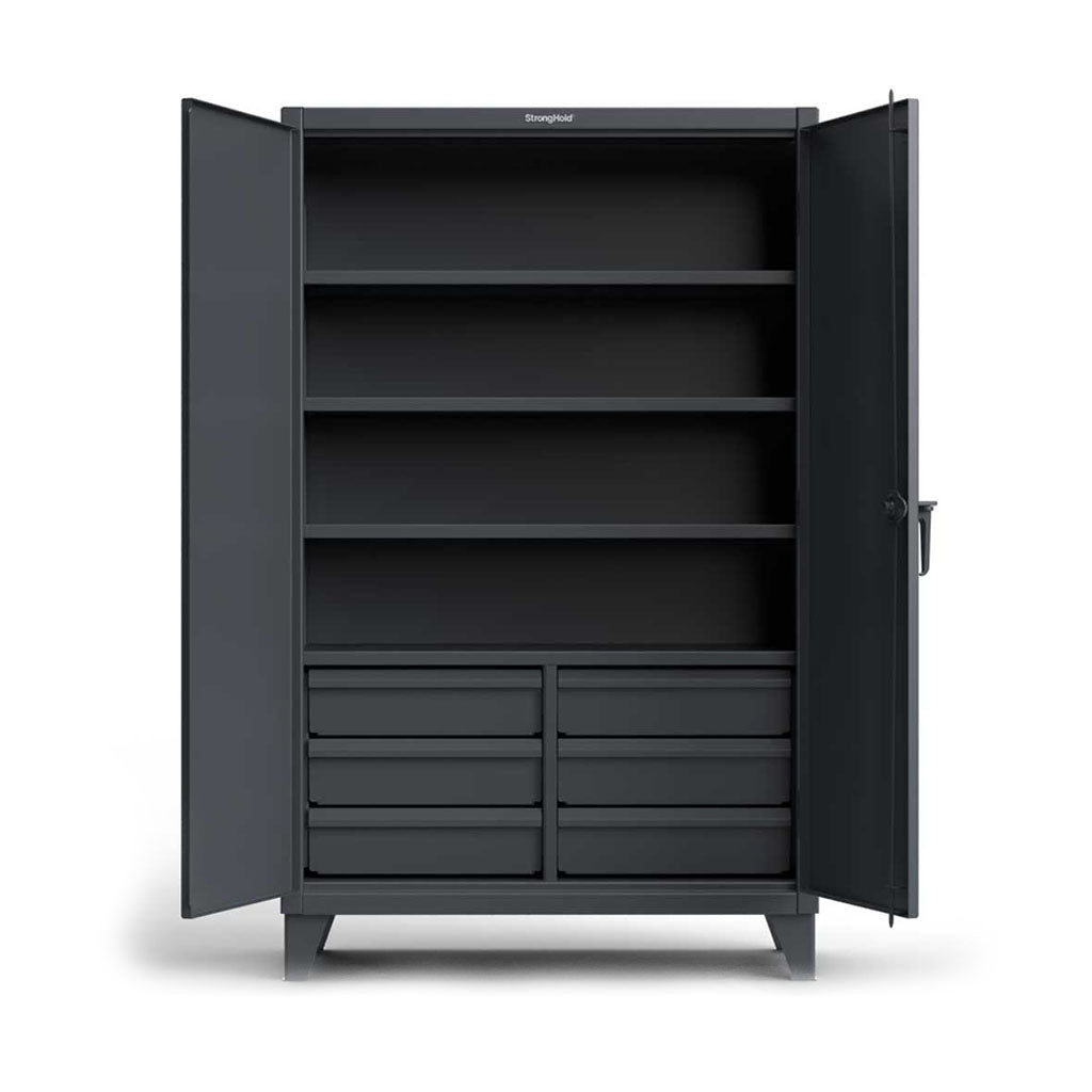 Buy brown 48 inch Extreme Duty Cabinet with 4 Shelves &amp; 6 Half-Width Drawers