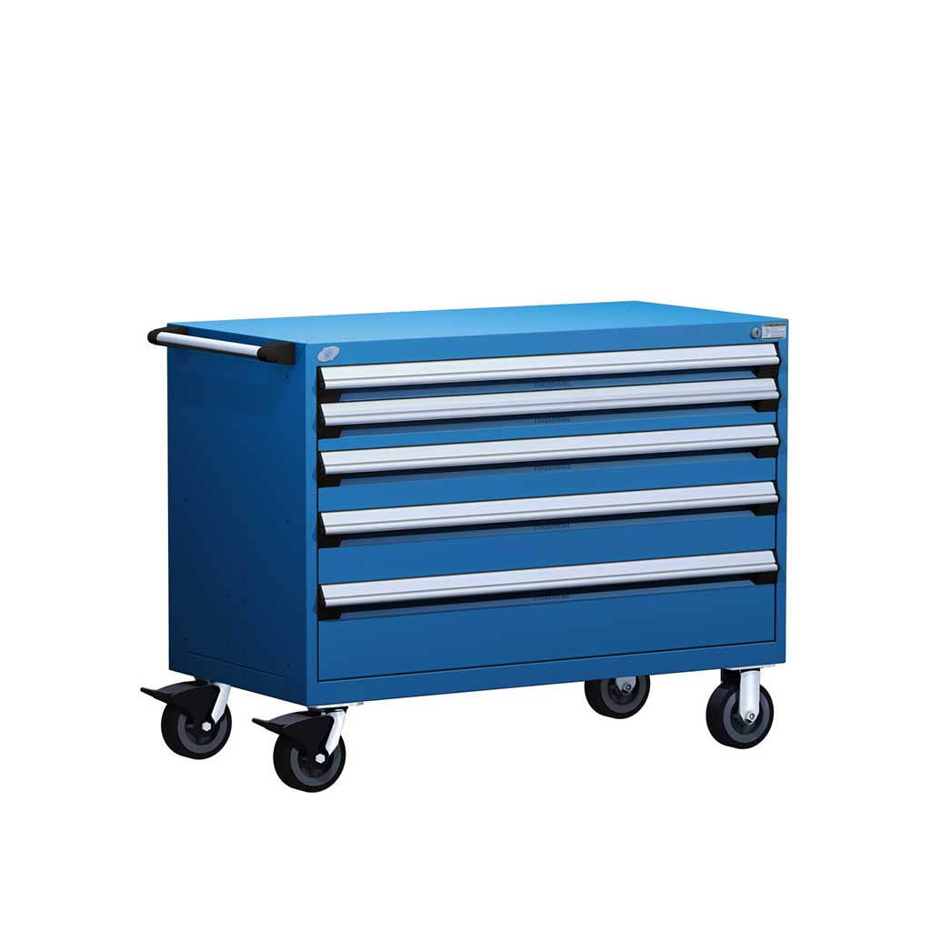 48" Mobile 5-Drawer HDR Steel Cabinet on 6" Casters HDC-R5BHE-3004
