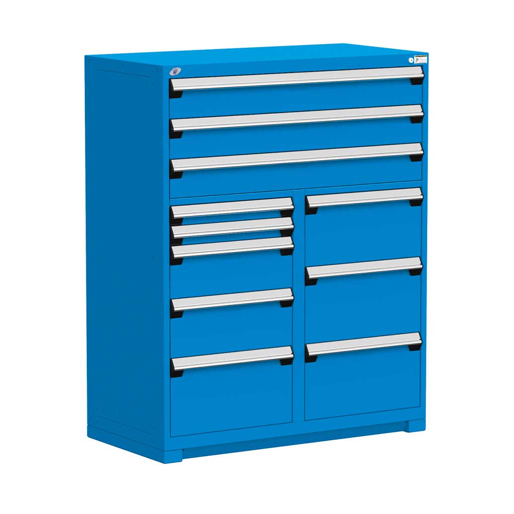 Buy glossy-sapphire-blue 48&quot; 11-Drawer HDR Cabinet with Compartments, Forklift Base HDC-R5KHE-5809