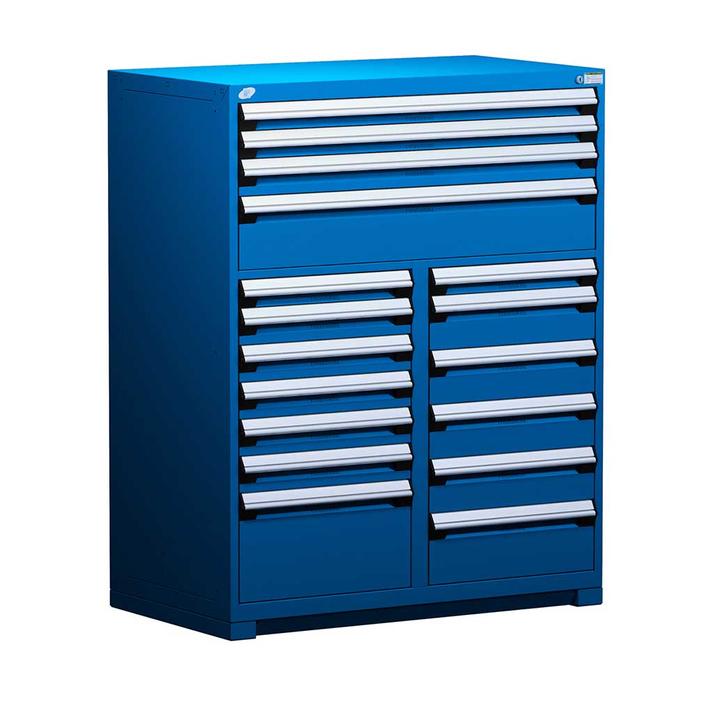 48" 17-Drawer HDR Cabinet with Compartments, Forklift Base HDC-R5KHE-5801