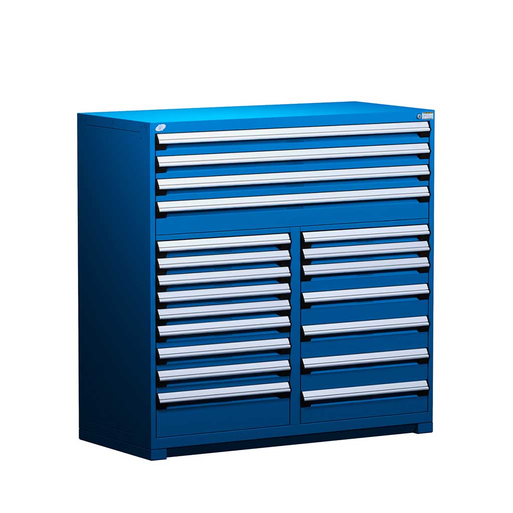 60" 20-Drawer HDR Cabinet with Compartments, Forklift Base HDC-R5KKG-5817