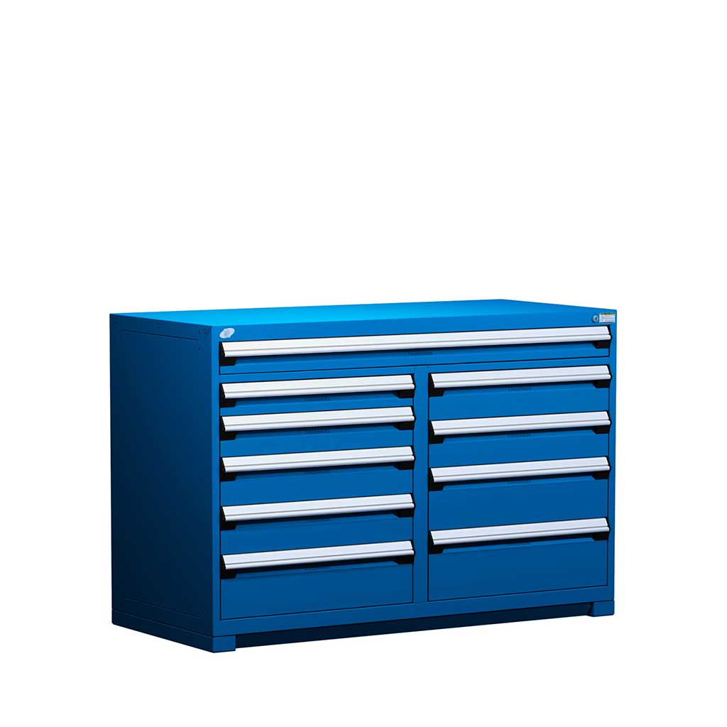 60" 10-Drawer HDR Cabinet with Compartments, Forklift Base HDC-R5KKG-3813
