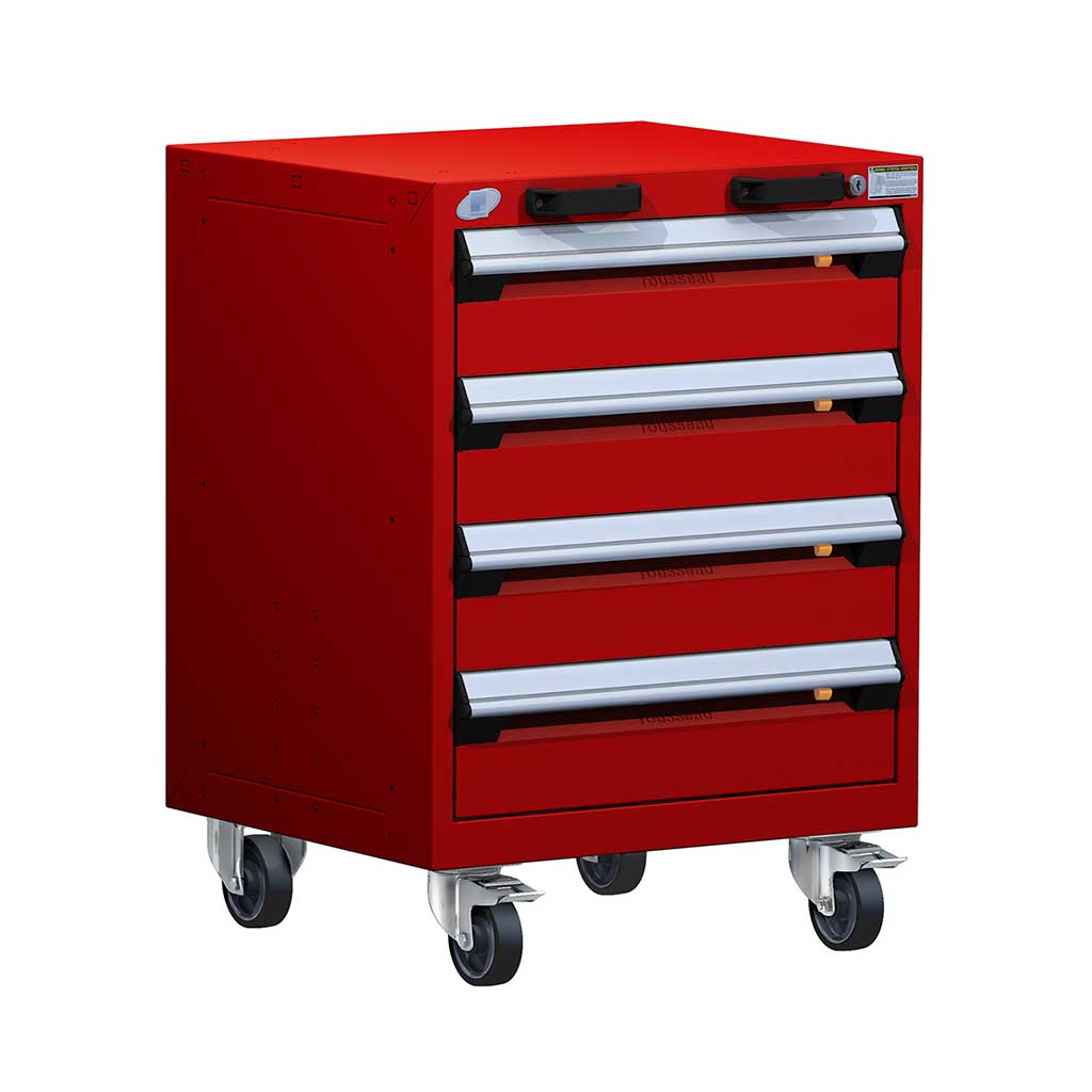 24" Mobile 4-Drawer HDR Steel Cabinet on 4" Casters HDC-R5BCG-2801