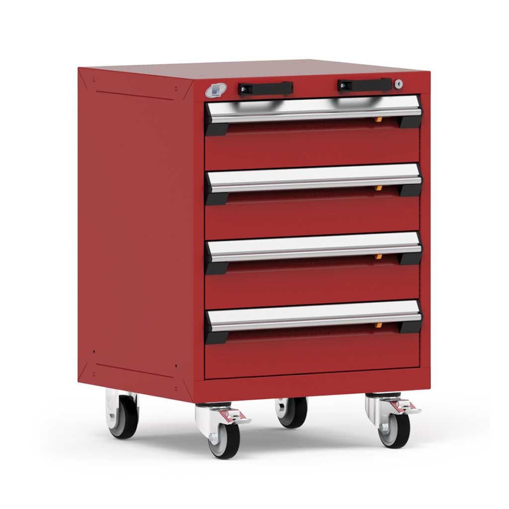 24" Mobile 4-Drawer HDR Steel Cabinet on 4" Casters HDC-R5BCD-2801