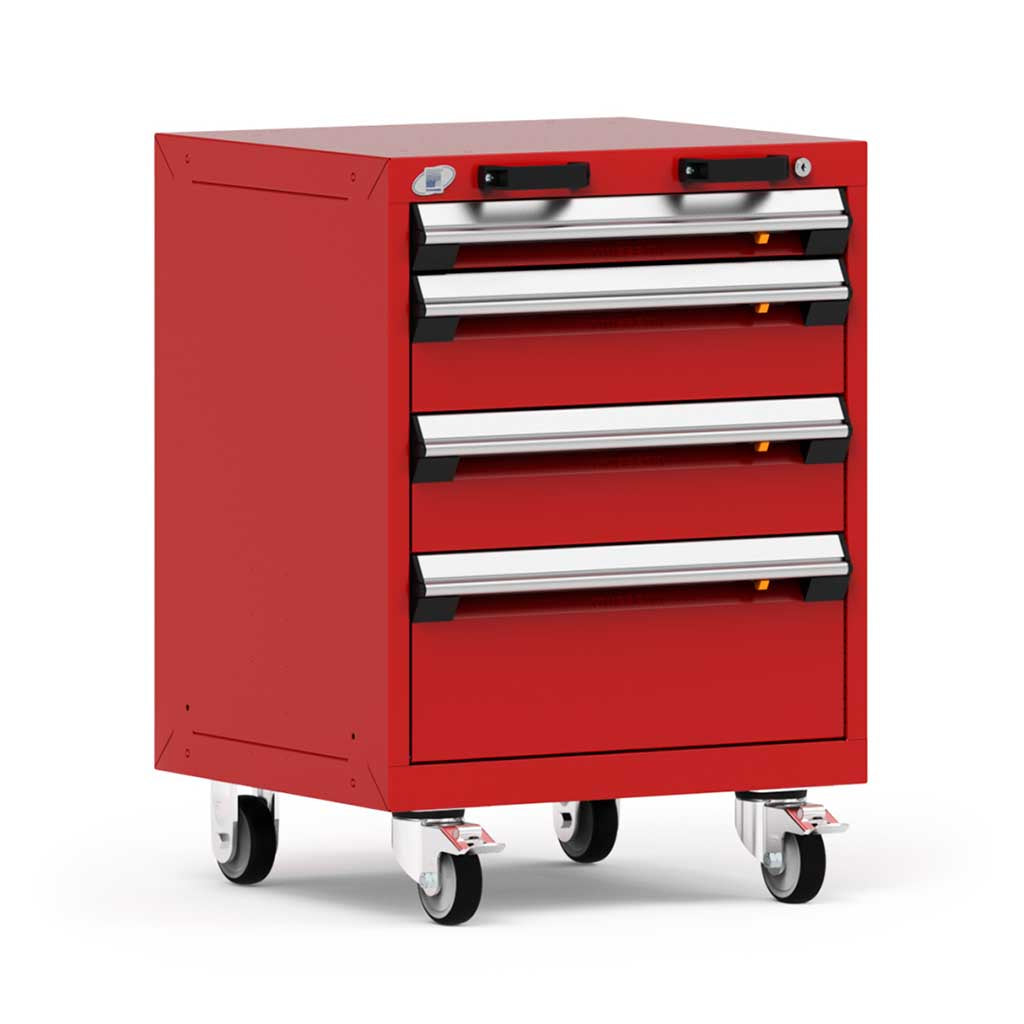 24" Mobile 4-Drawer HDR Steel Cabinet on 4" Casters HDC-R5BCD-2803