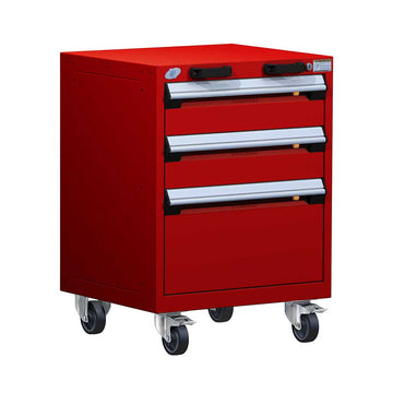 24" Mobile 3-Drawer HDR Steel Cabinet on 4" Casters HDC-R5BCG-2805