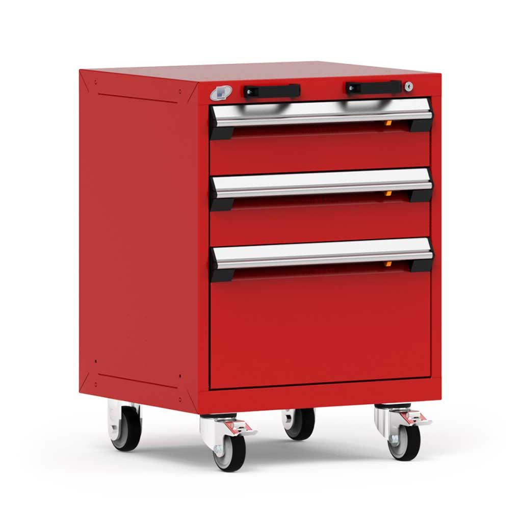 24" Mobile 3-Drawer HDR Steel Cabinet on 4" Casters HDC-R5BCD-2805
