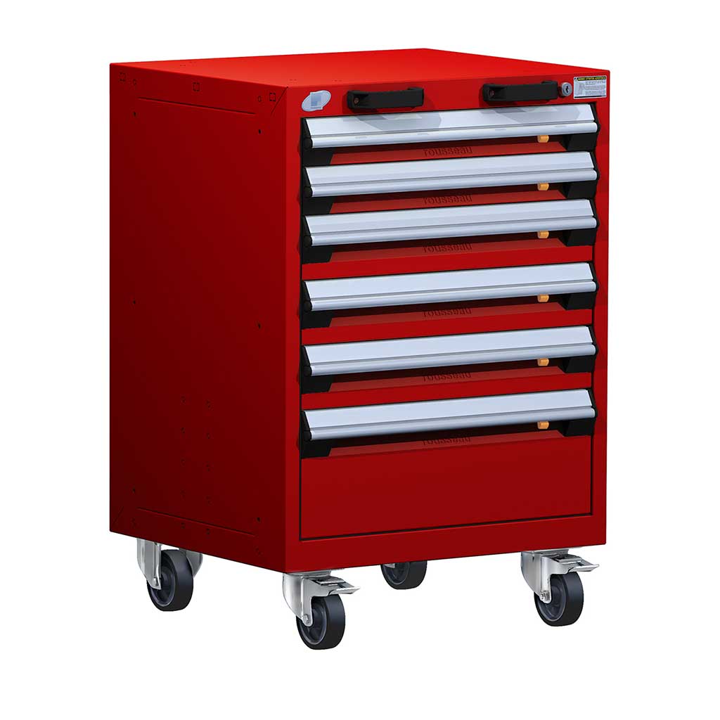24" Mobile 6-Drawer HDR Steel Cabinet on 4" Casters HDC-R5BCG-3051