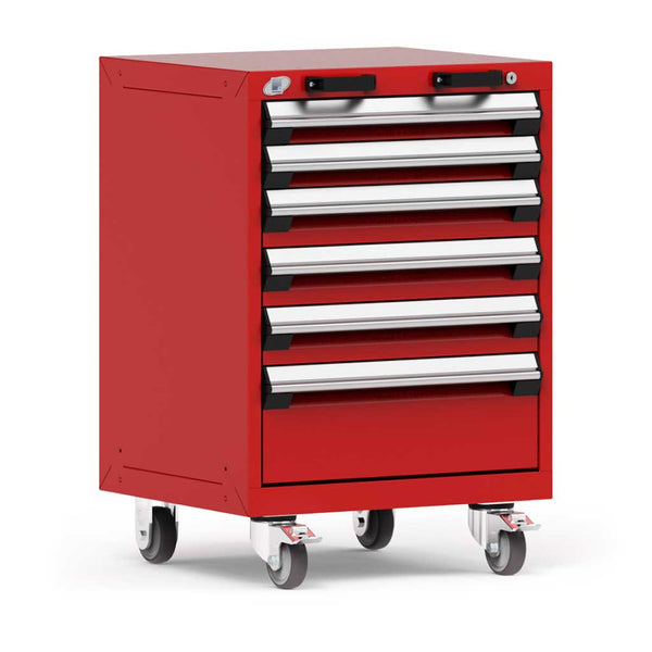 24" Mobile 6-Drawer HDR Steel Cabinet on 4" Casters HDC-R5BCD-3052