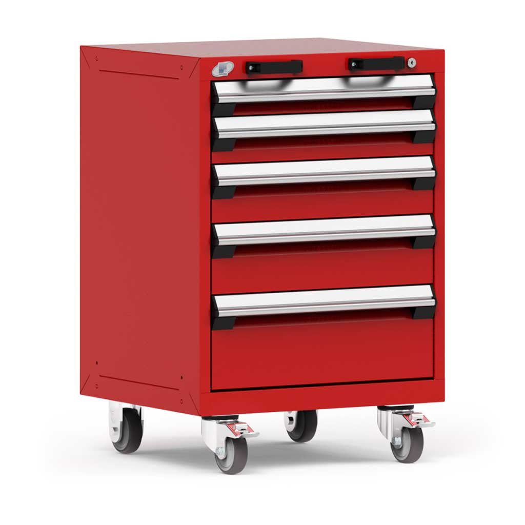 24" Mobile 5-Drawer HDR Steel Cabinet on 4" Casters HDC-R5BCD-3053